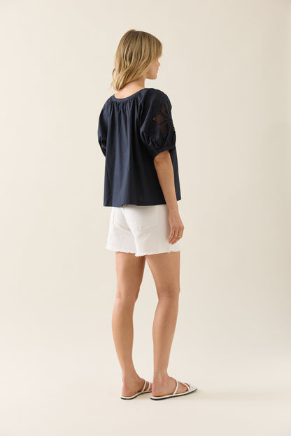 Isle Of Mine - Nilsa Button Top - Navy