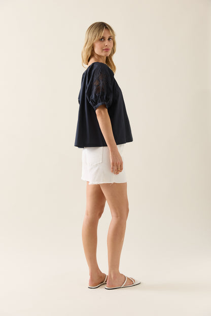 Isle Of Mine - Nilsa Button Top - Navy