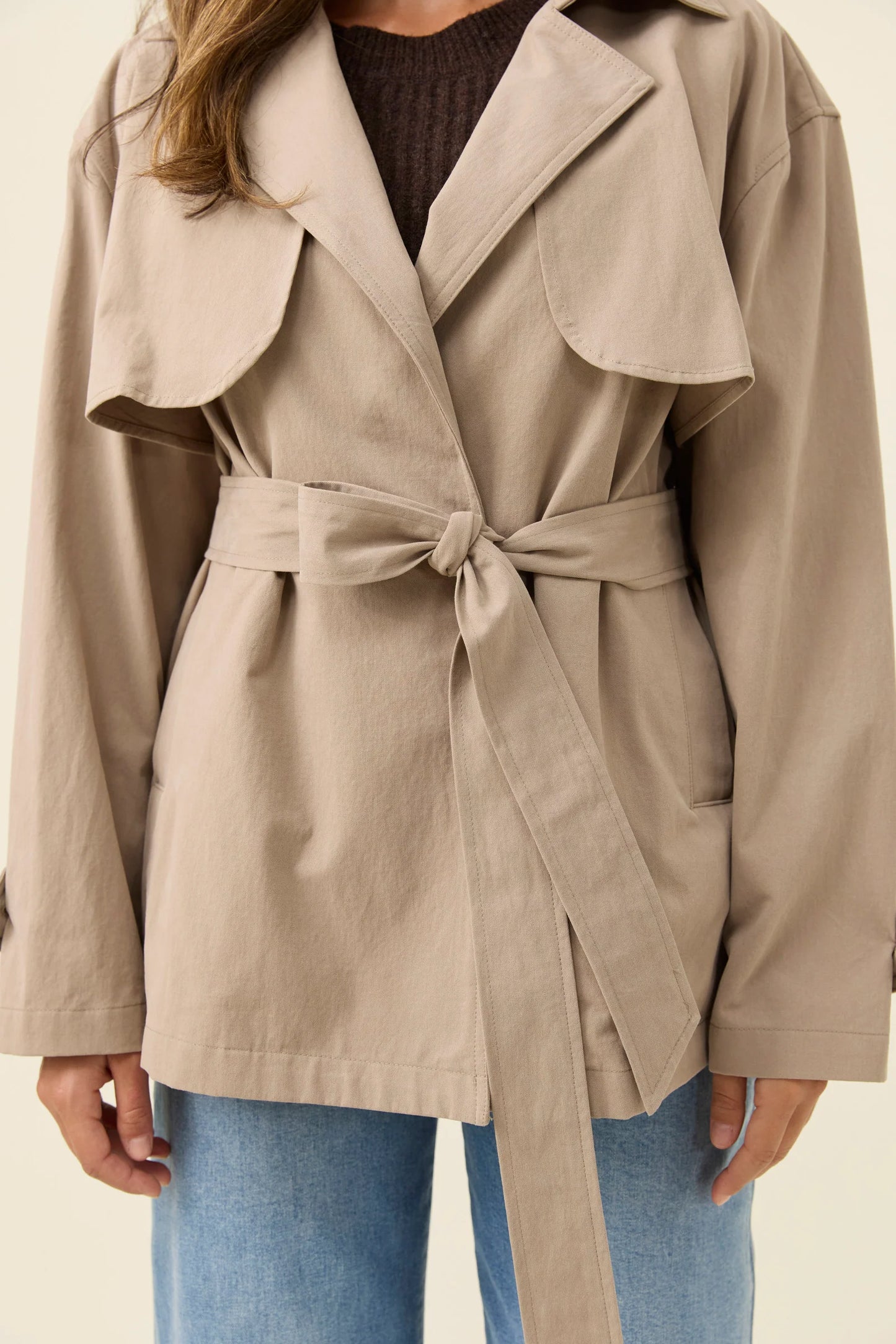 ISLE OF MINE - Farida Cropped Trench - Stone