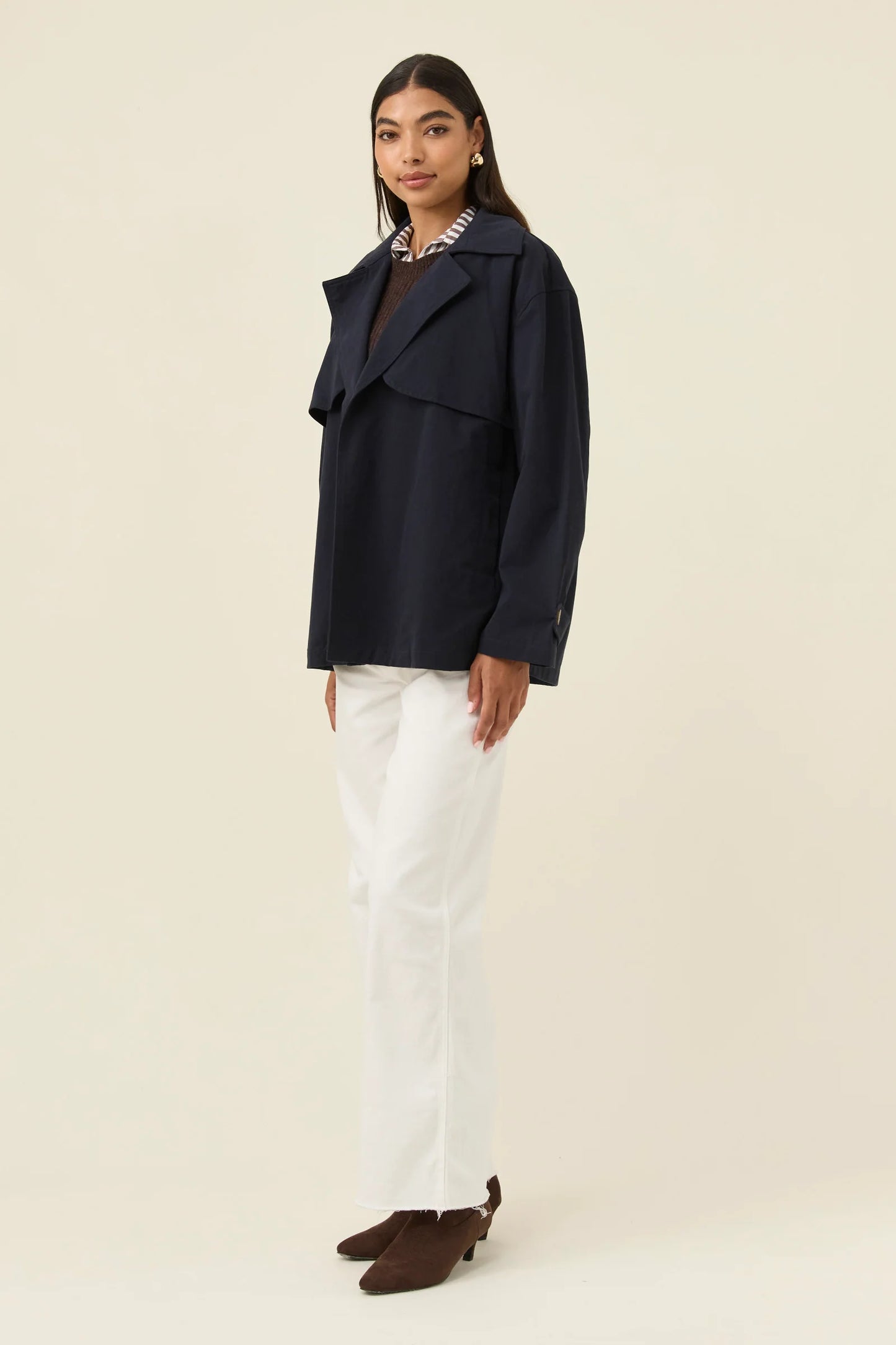 ISLE OF MINE - Farida Cropped Trench - Navy
