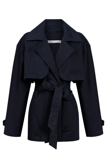ISLE OF MINE - Farida Cropped Trench - Navy