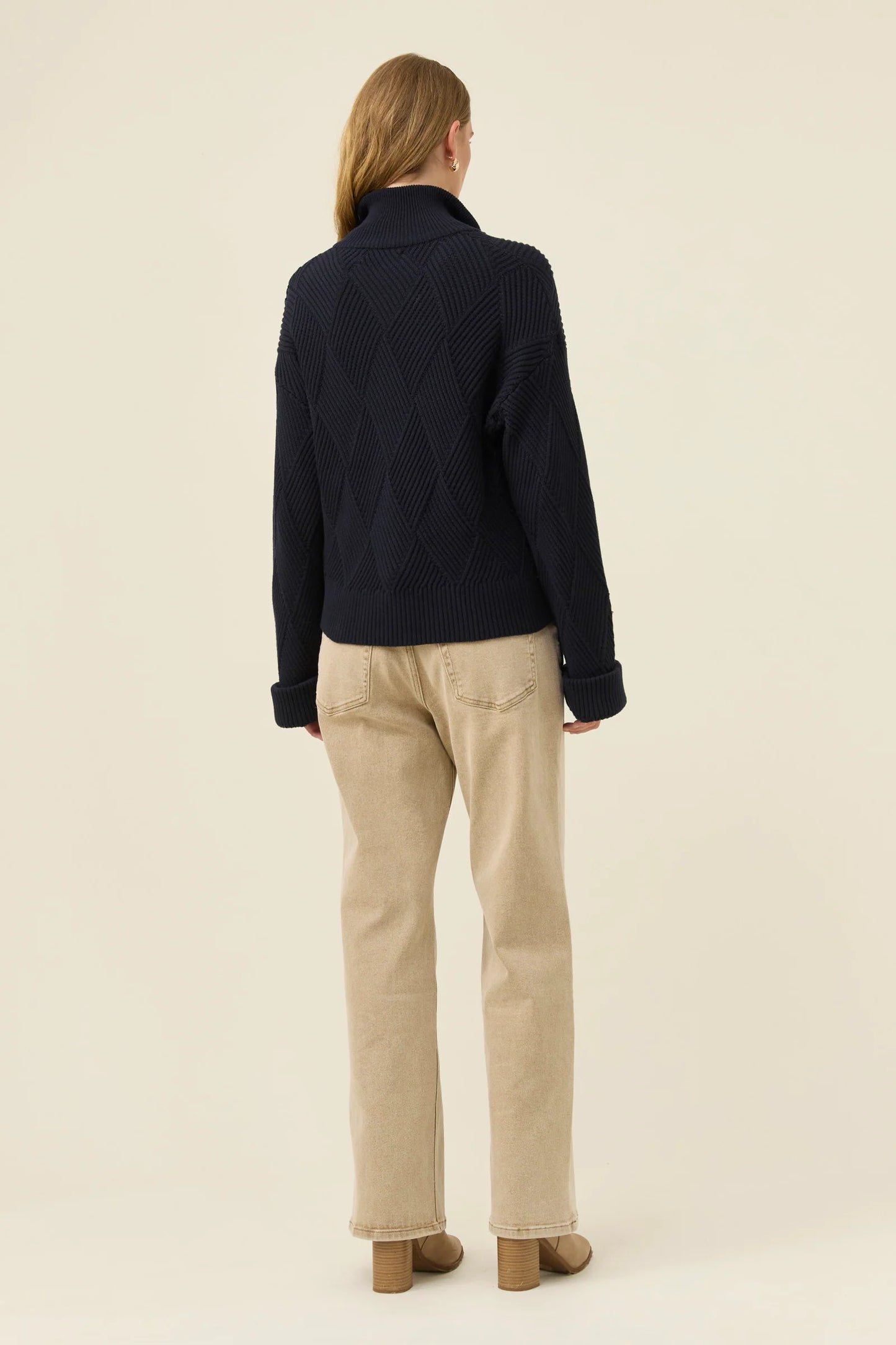ISLE OF MINE - Sadie Zip Jumper - Navy