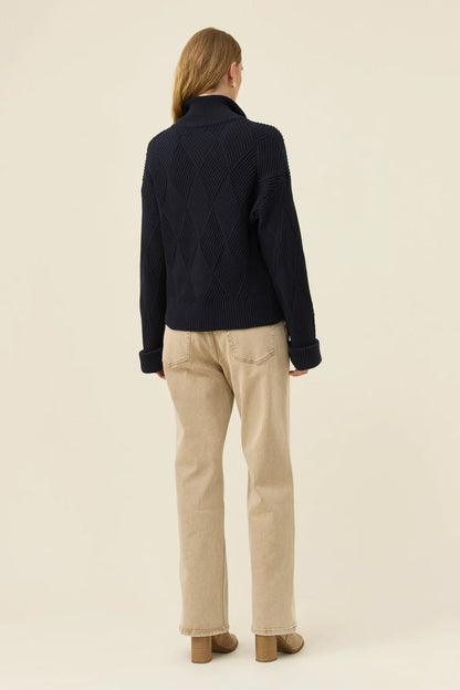 ISLE OF MINE - Sadie Zip Jumper - Navy