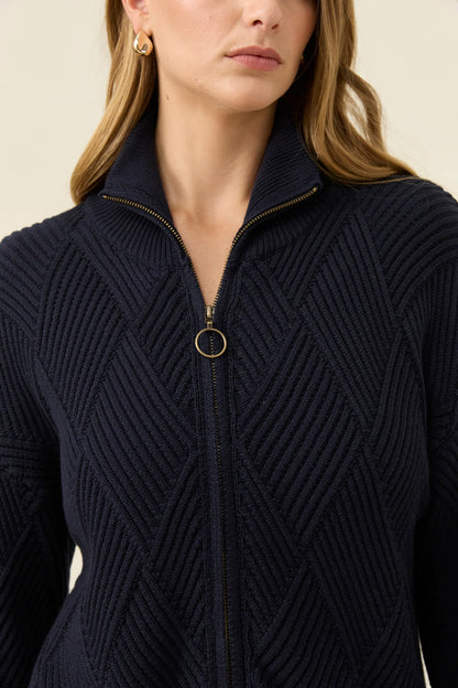 ISLE OF MINE - Sadie Zip Jumper - Navy