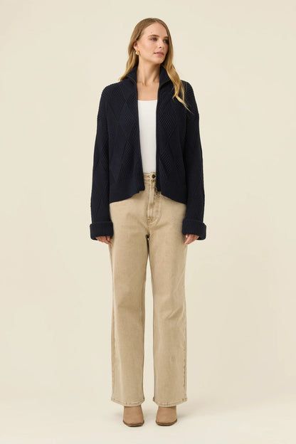 ISLE OF MINE - Sadie Zip Jumper - Navy