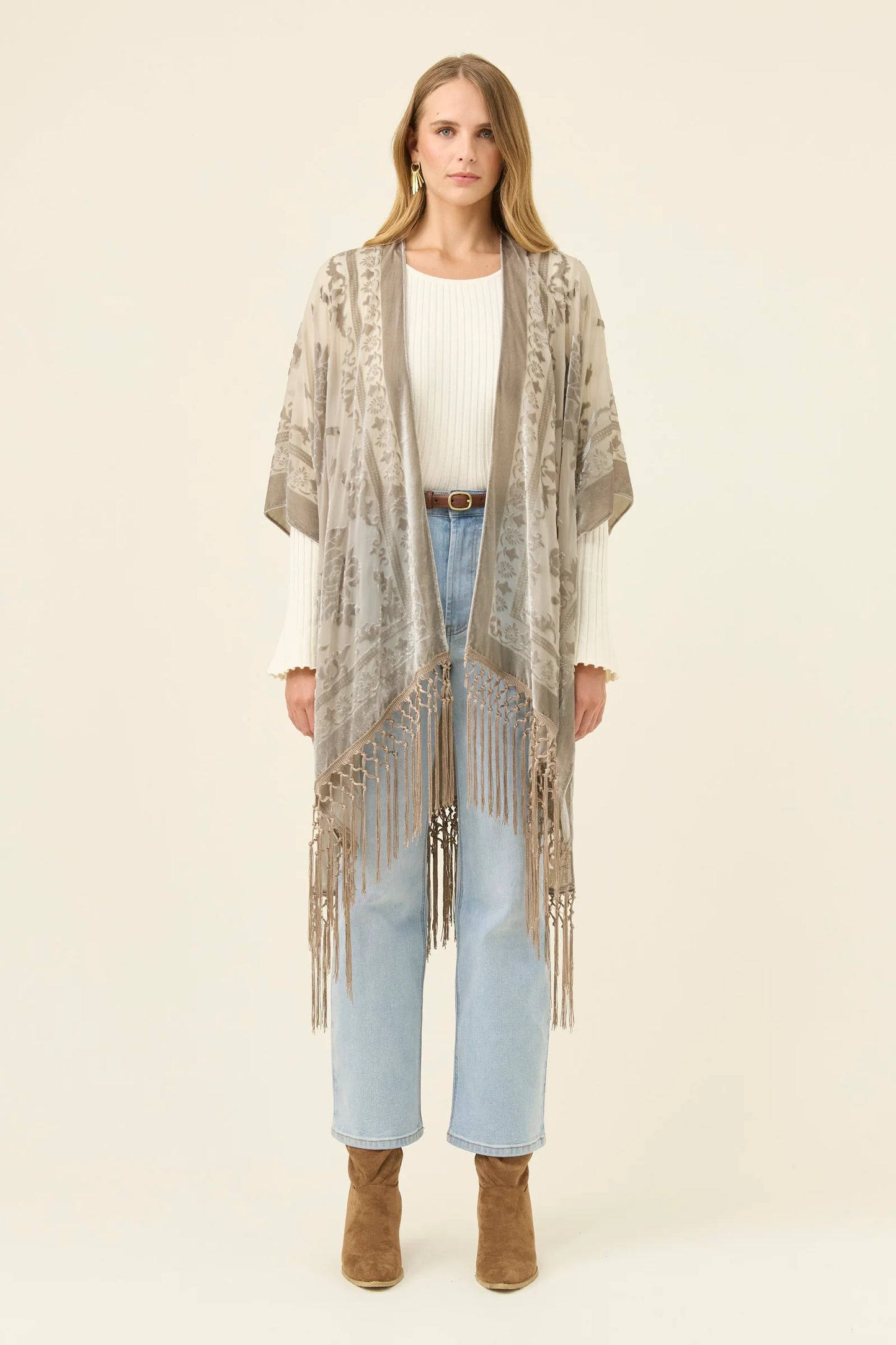 ISLE OF MINE - Navi Velvet Cape - Stone