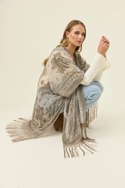 ISLE OF MINE - Navi Velvet Cape - Stone