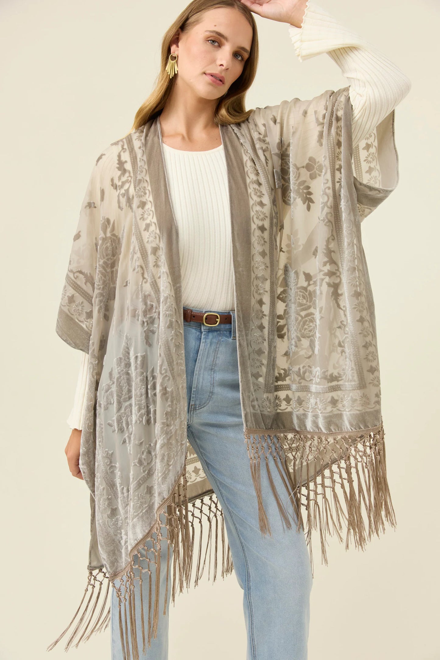 ISLE OF MINE - Navi Velvet Cape - Stone
