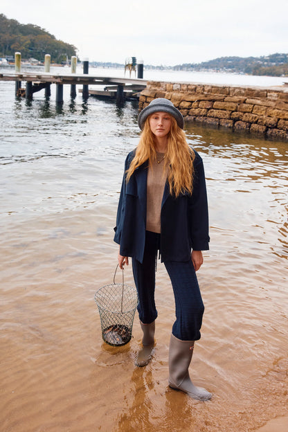 ISLE OF MINE - Farida Cropped Trench - Navy
