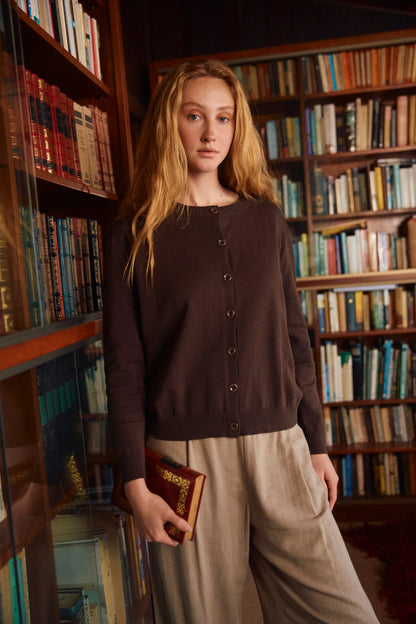 ISLE OF MINE - Darby Cardigan - Chocolate