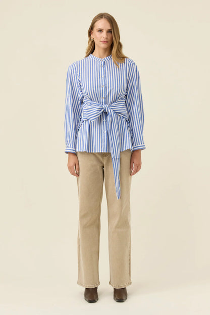 ISLE OF MINE - Quinn Wrap Shirt - Cobalt