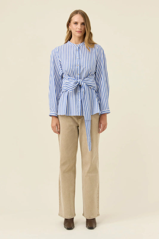 ISLE OF MINE - Quinn Wrap Shirt - Cobalt