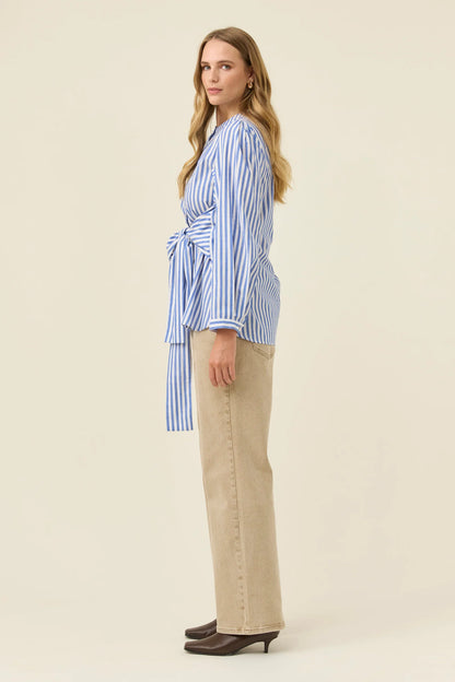 ISLE OF MINE - Quinn Wrap Shirt - Cobalt