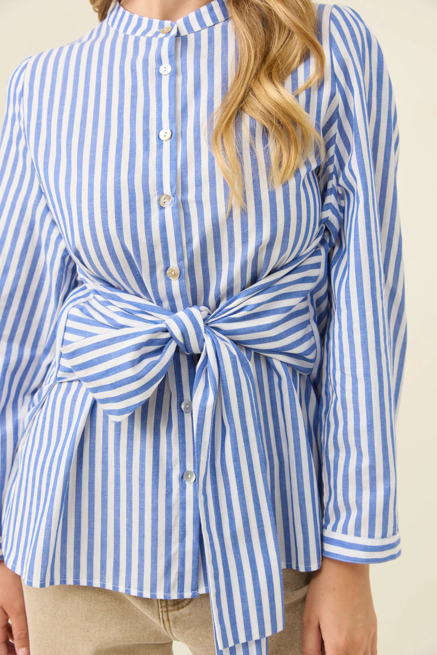 ISLE OF MINE - Quinn Wrap Shirt - Cobalt