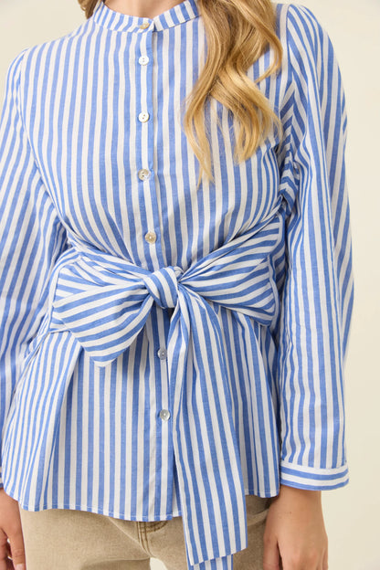 ISLE OF MINE - Quinn Wrap Shirt - Cobalt