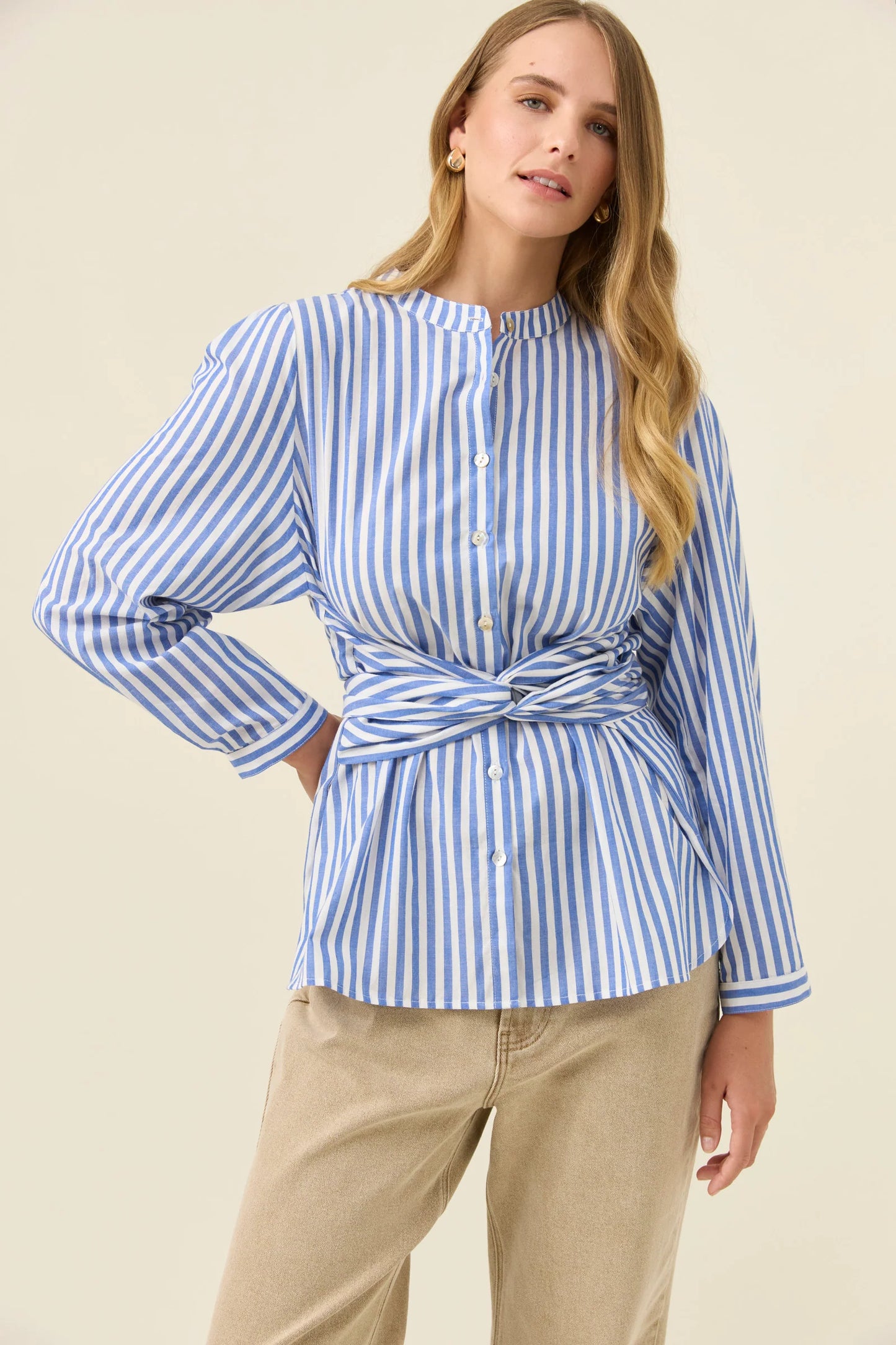 ISLE OF MINE - Quinn Wrap Shirt - Cobalt