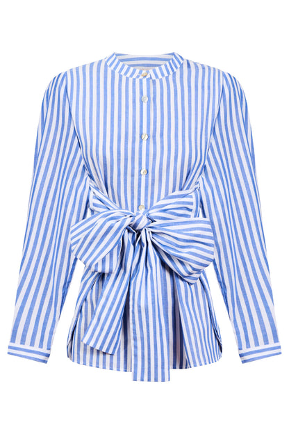 ISLE OF MINE - Quinn Wrap Shirt - Cobalt