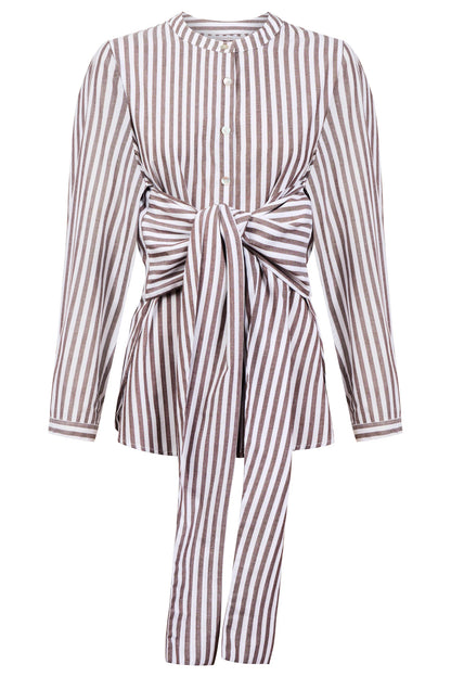 ISLE OF MINE - Quinn Wrap Shirt - Chocolate