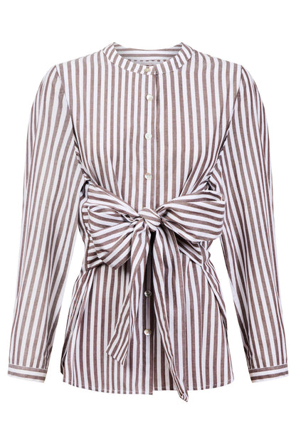 ISLE OF MINE - Quinn Wrap Shirt - Chocolate