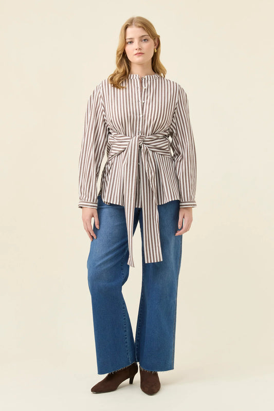 ISLE OF MINE - Quinn Wrap Shirt - Chocolate