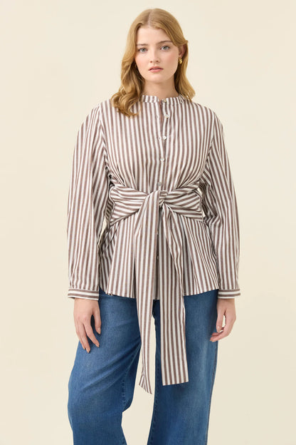 ISLE OF MINE - Quinn Wrap Shirt - Chocolate