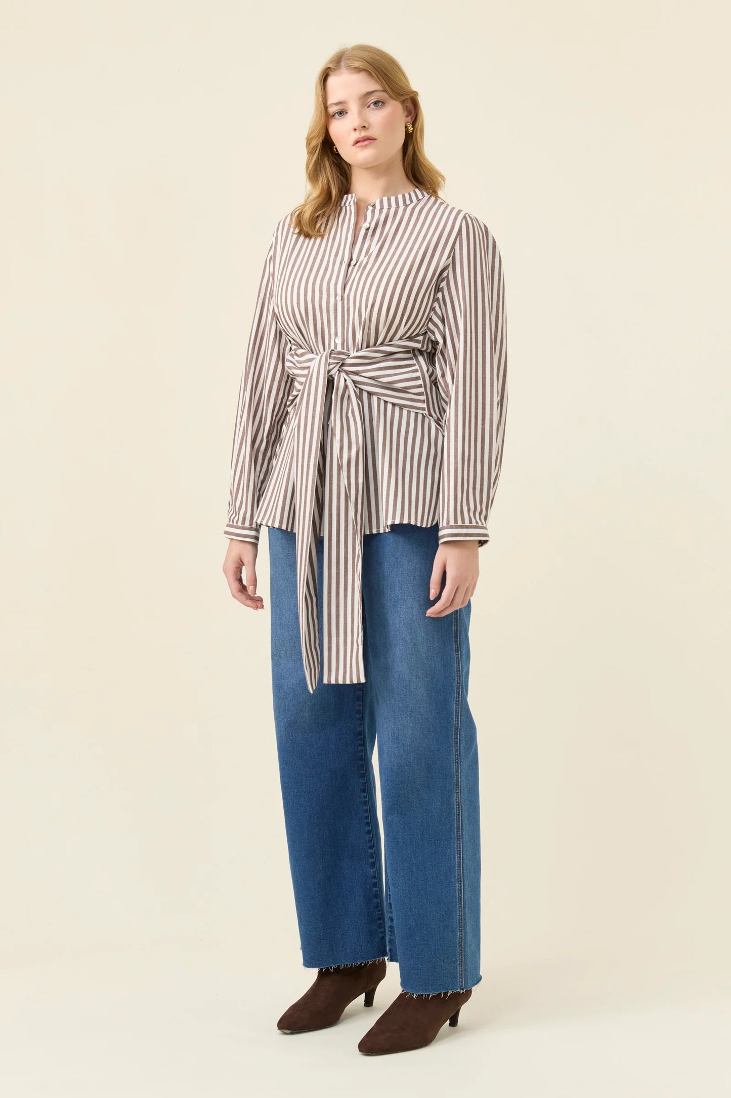 ISLE OF MINE - Quinn Wrap Shirt - Chocolate