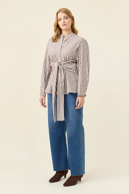 ISLE OF MINE - Quinn Wrap Shirt - Chocolate