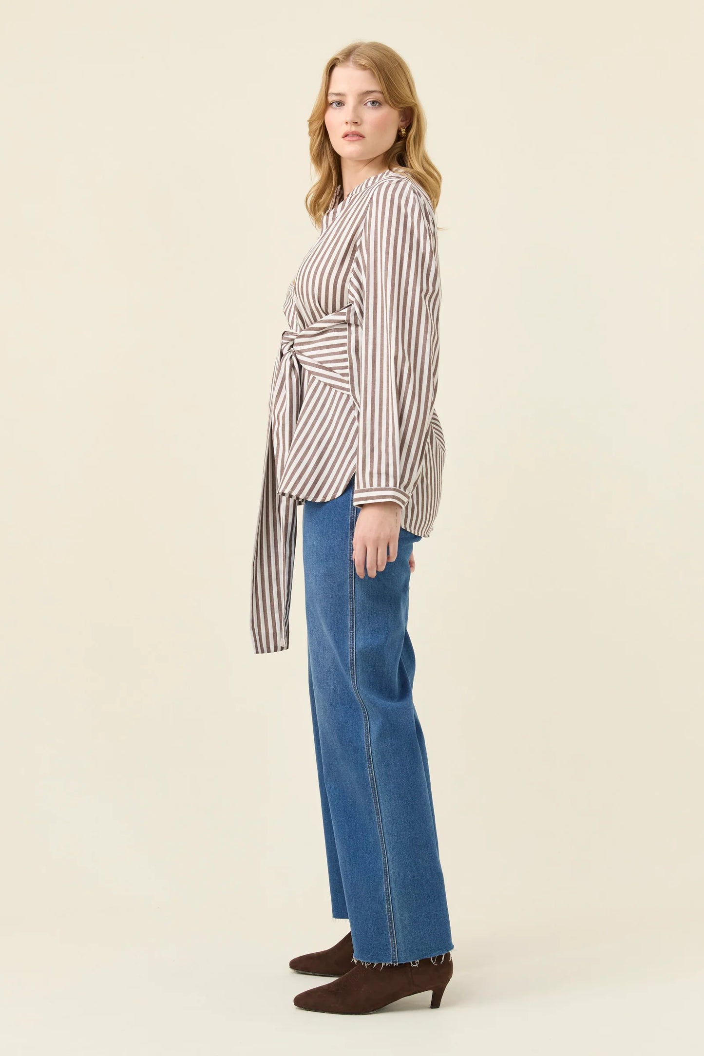 ISLE OF MINE - Quinn Wrap Shirt - Chocolate