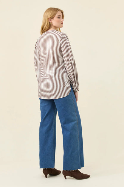 ISLE OF MINE - Quinn Wrap Shirt - Chocolate