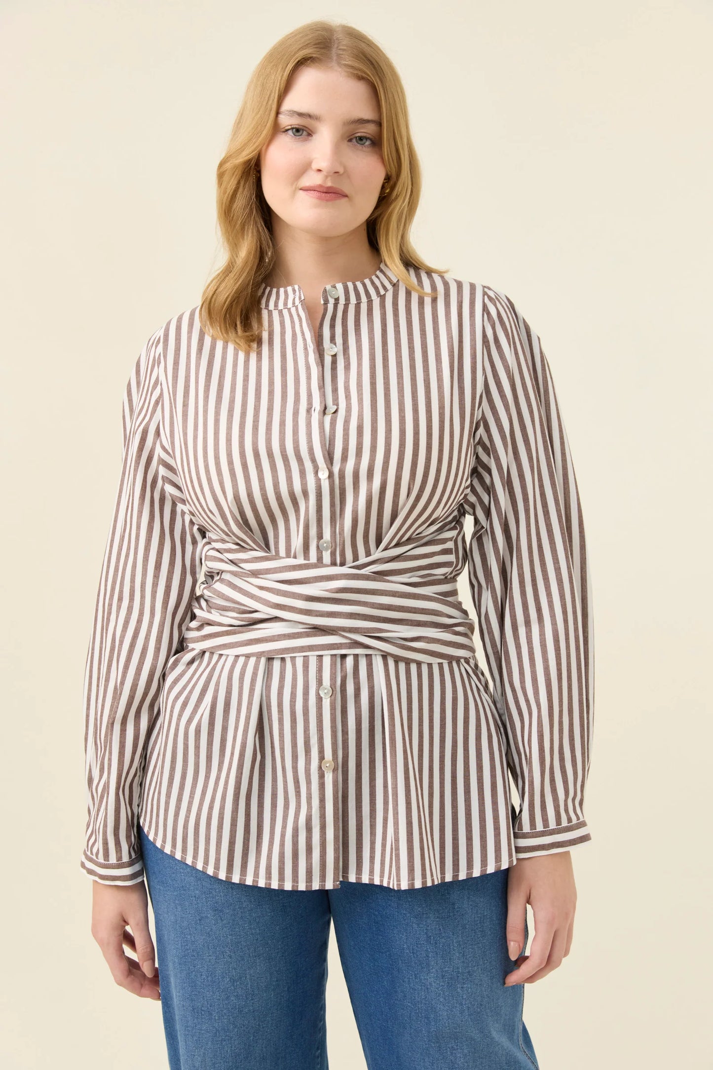 ISLE OF MINE - Quinn Wrap Shirt - Chocolate