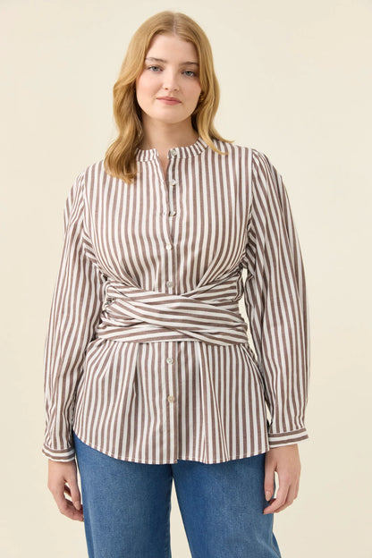 ISLE OF MINE - Quinn Wrap Shirt - Chocolate