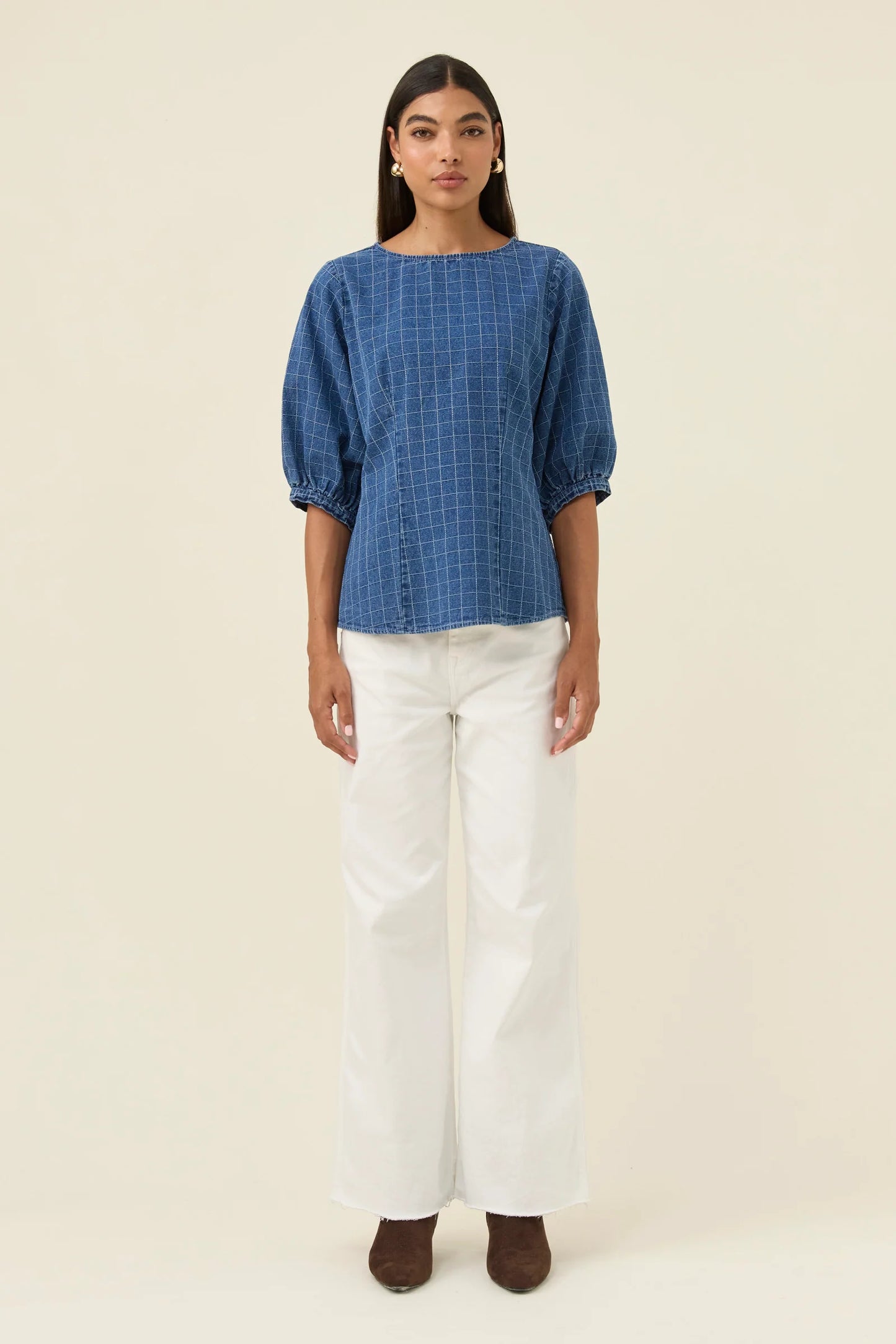 ISLE OF MINE - Sloane Denim Top - Check