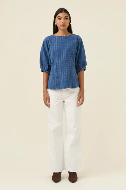 ISLE OF MINE - Sloane Denim Top - Check