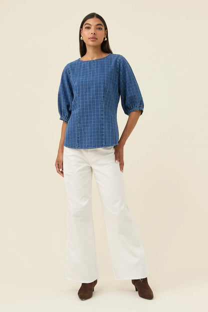 ISLE OF MINE - Sloane Denim Top - Check