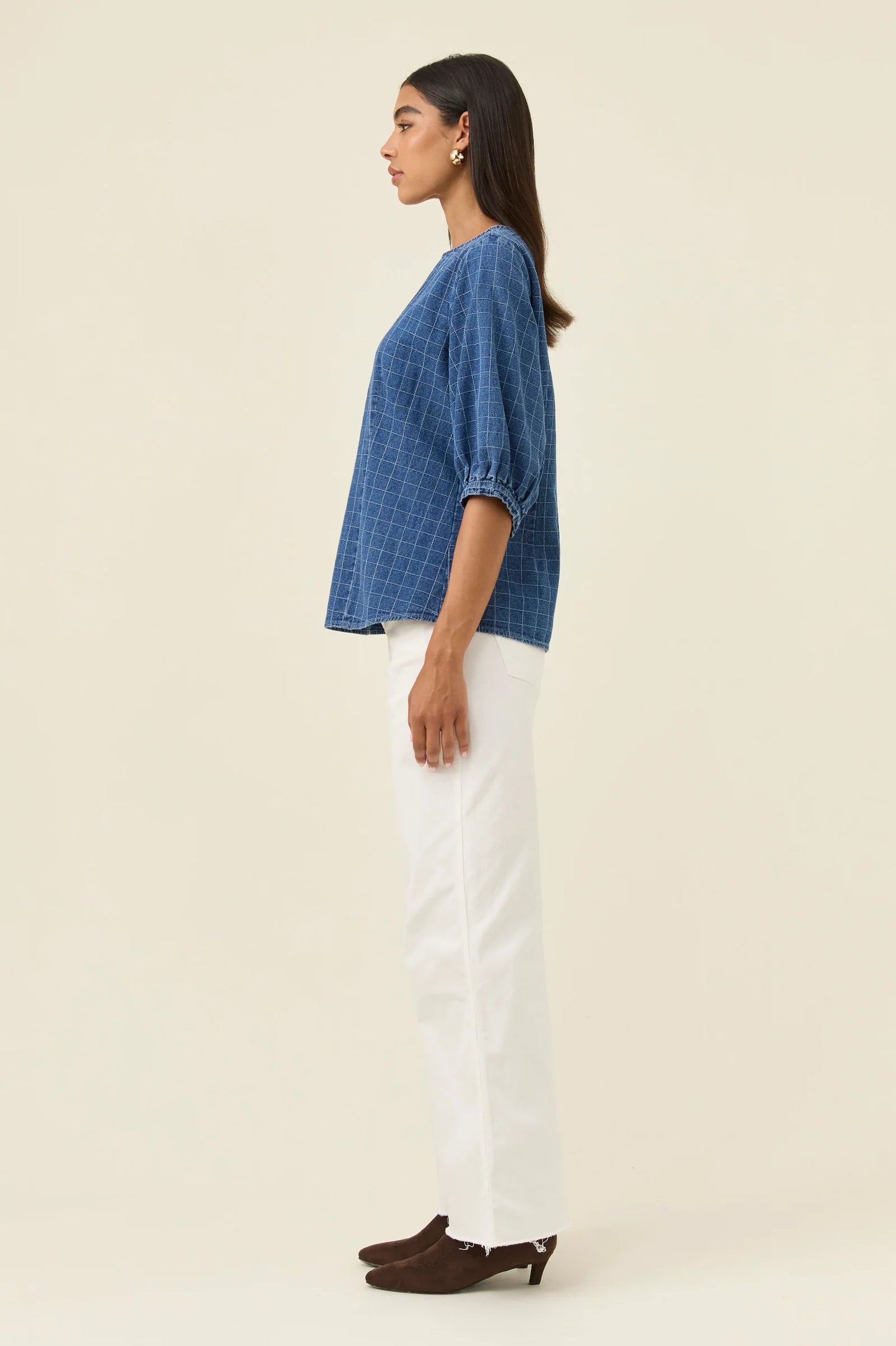 ISLE OF MINE - Sloane Denim Top - Check