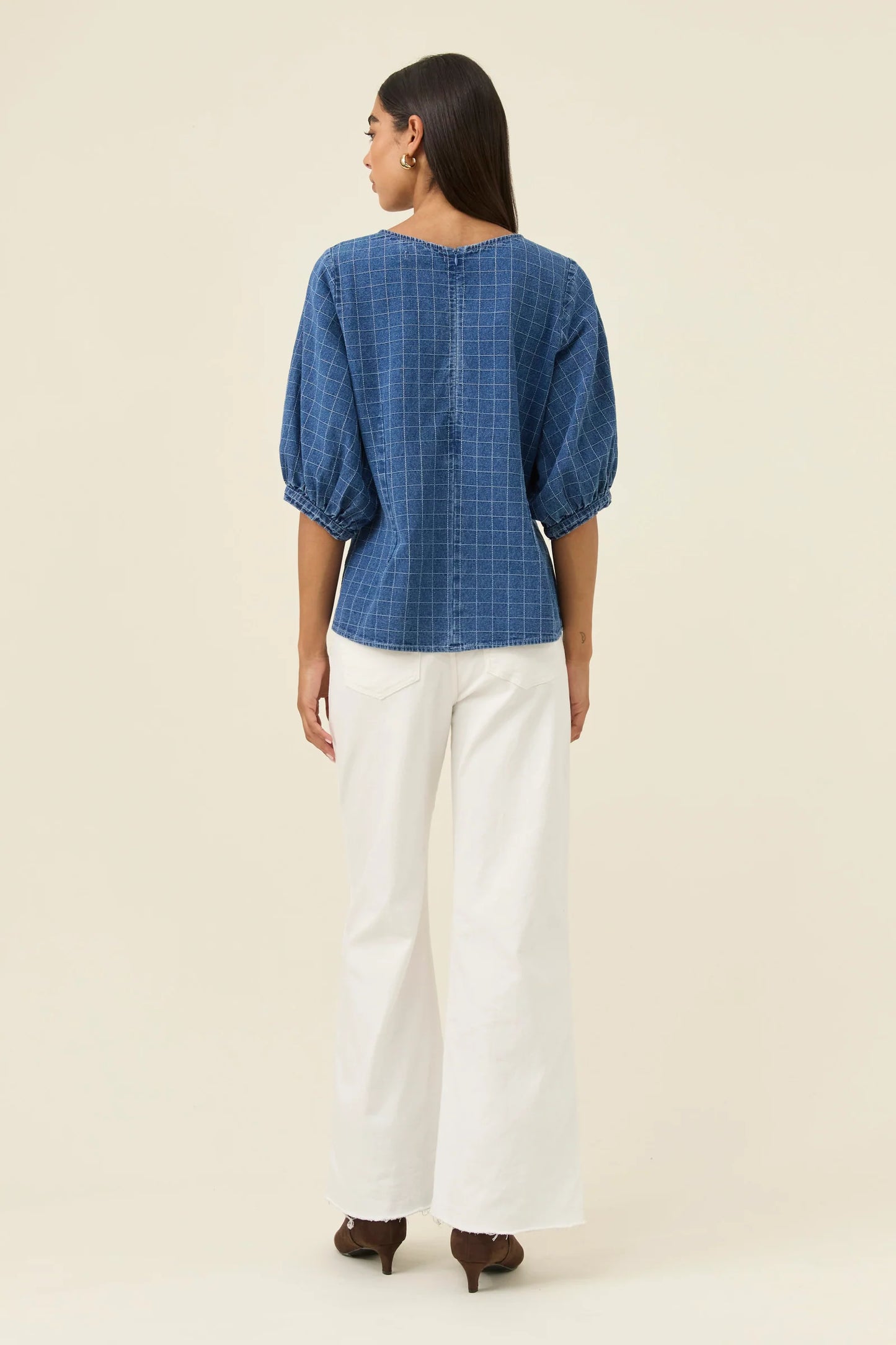 ISLE OF MINE - Sloane Denim Top - Check