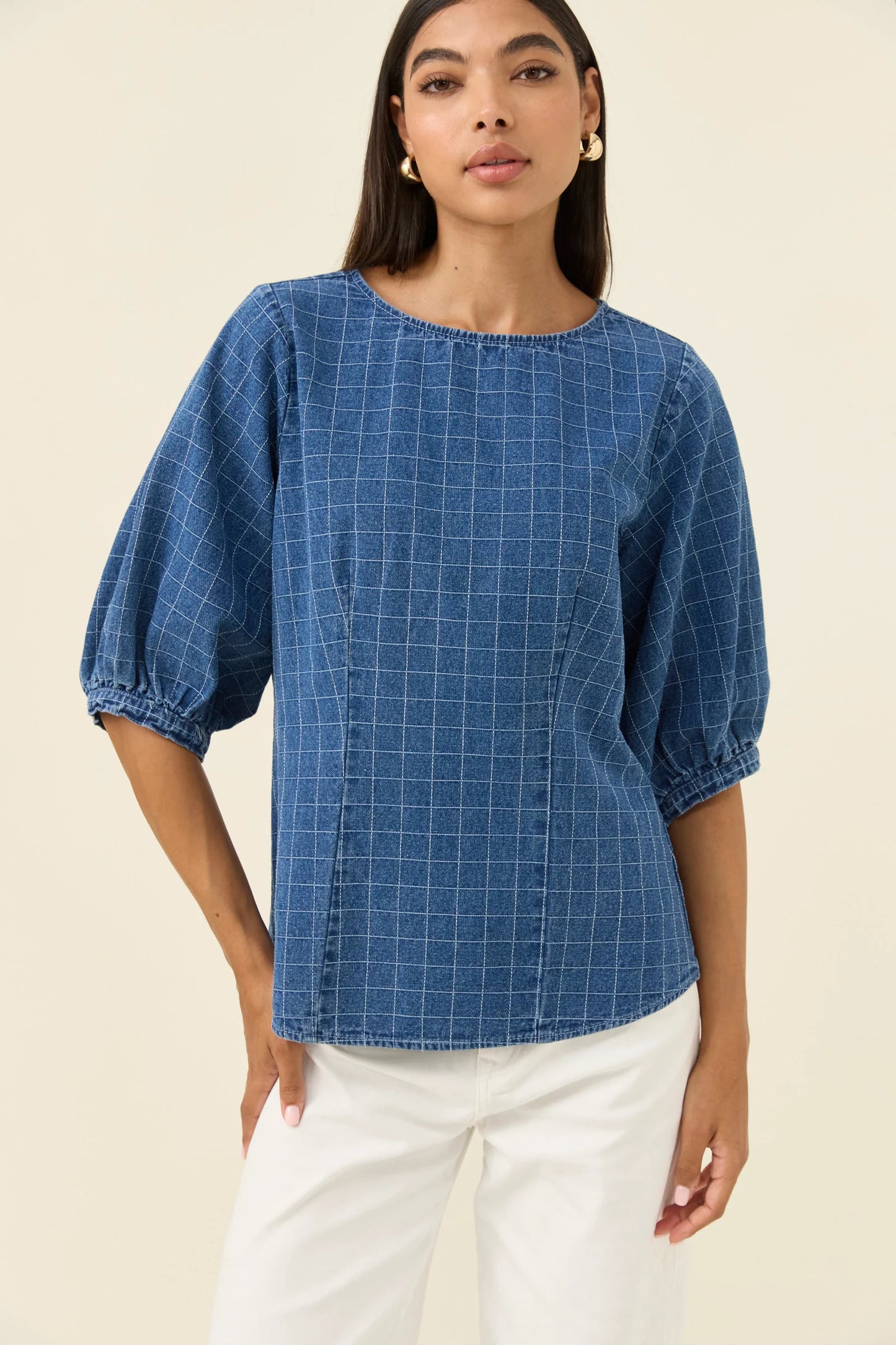 ISLE OF MINE - Sloane Denim Top - Check