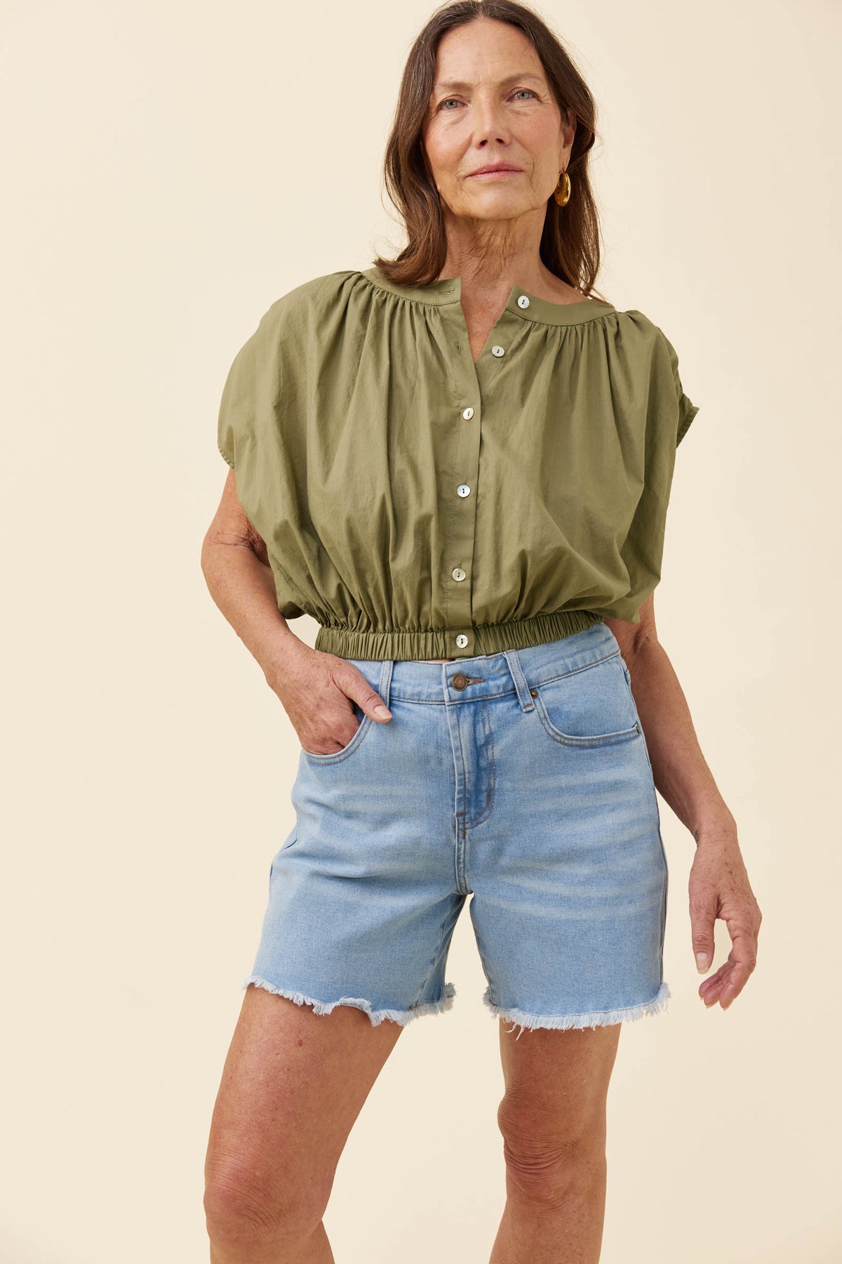 ISLE OF MINE - Rosa Reversible Crop Top - Sage