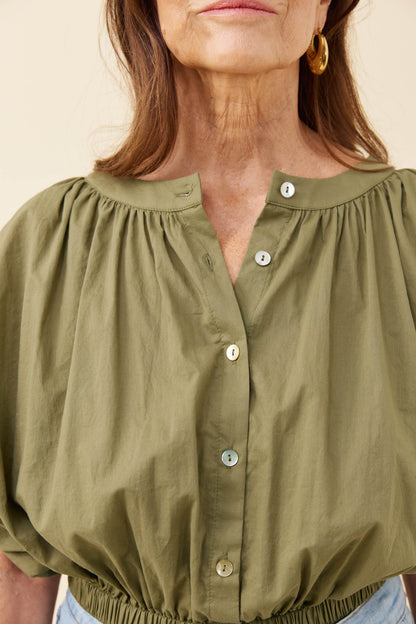 ISLE OF MINE - Rosa Reversible Crop Top - Sage