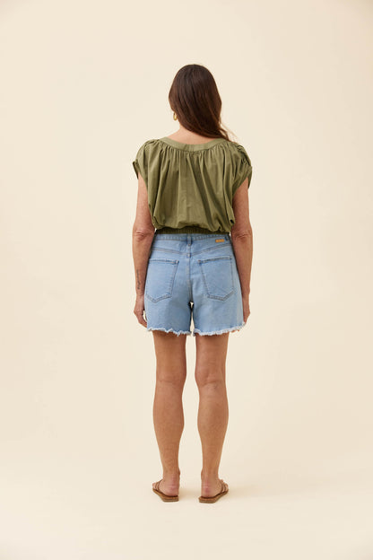 ISLE OF MINE - Rosa Reversible Crop Top - Sage