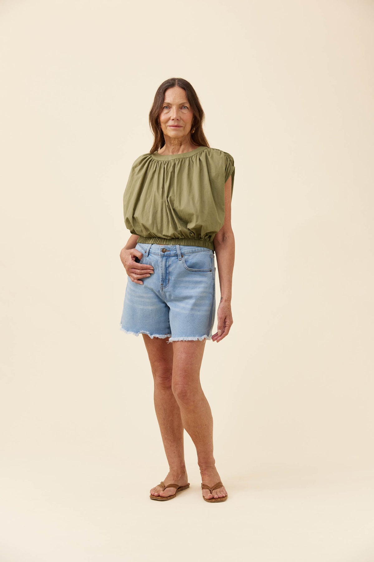 ISLE OF MINE - Rosa Reversible Crop Top - Sage