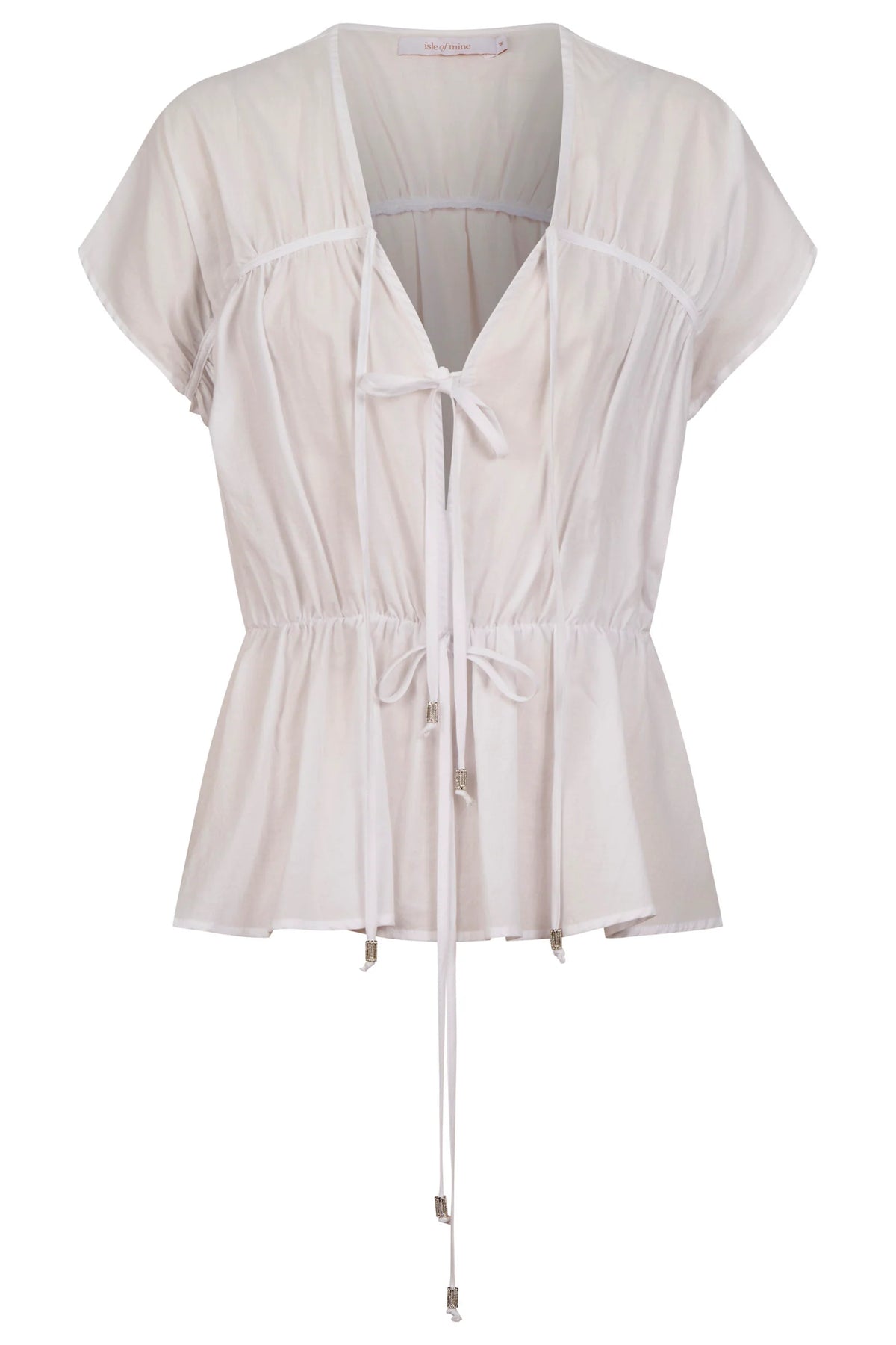 ISLE OF MINE - Rosa Tie Top - White