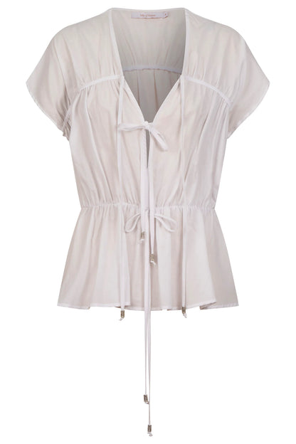 ISLE OF MINE - Rosa Tie Top - White