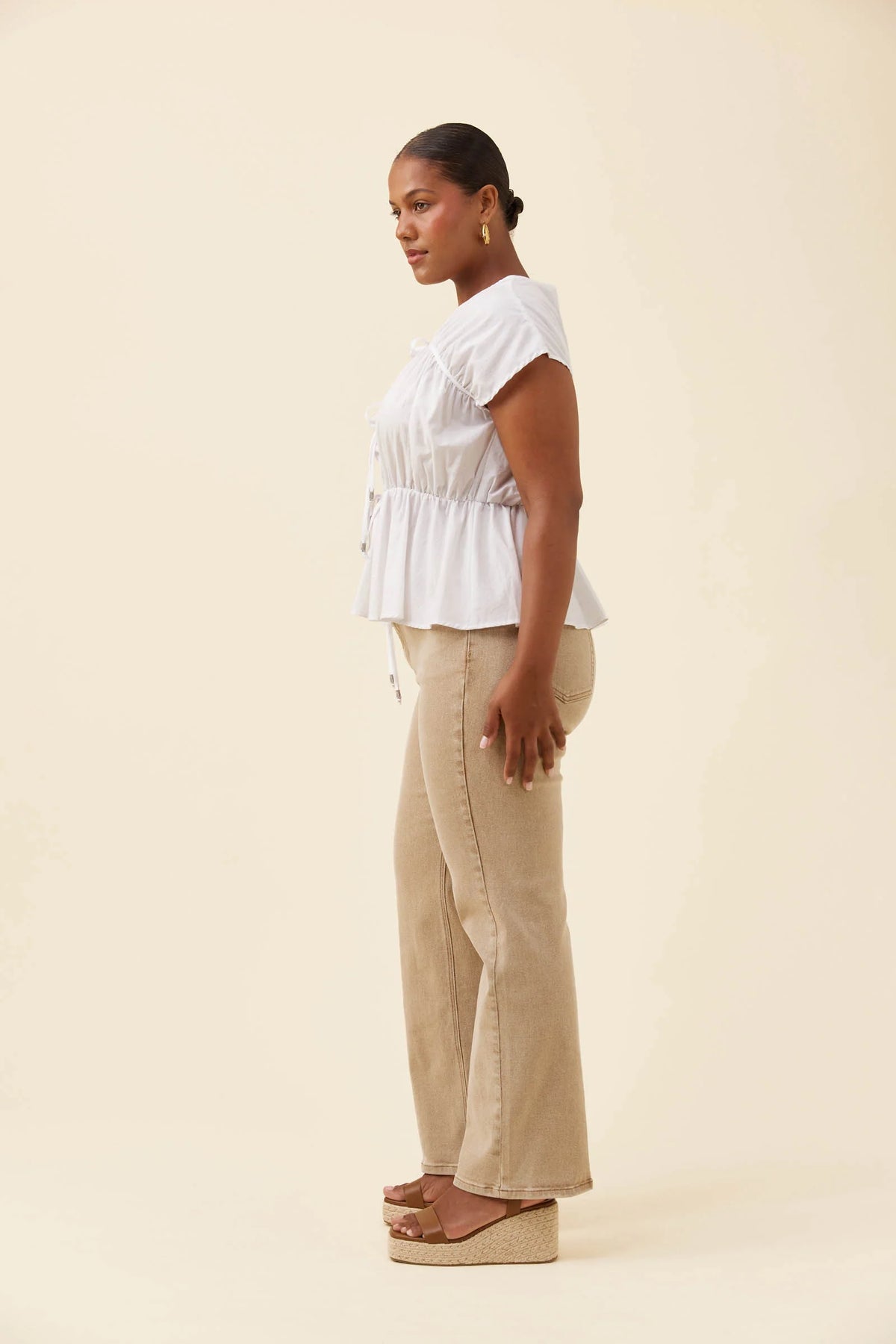 ISLE OF MINE - Rosa Tie Top - White