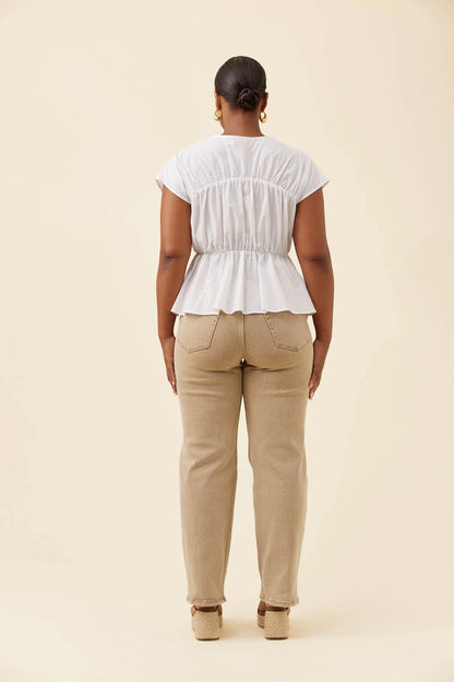 ISLE OF MINE - Rosa Tie Top - White