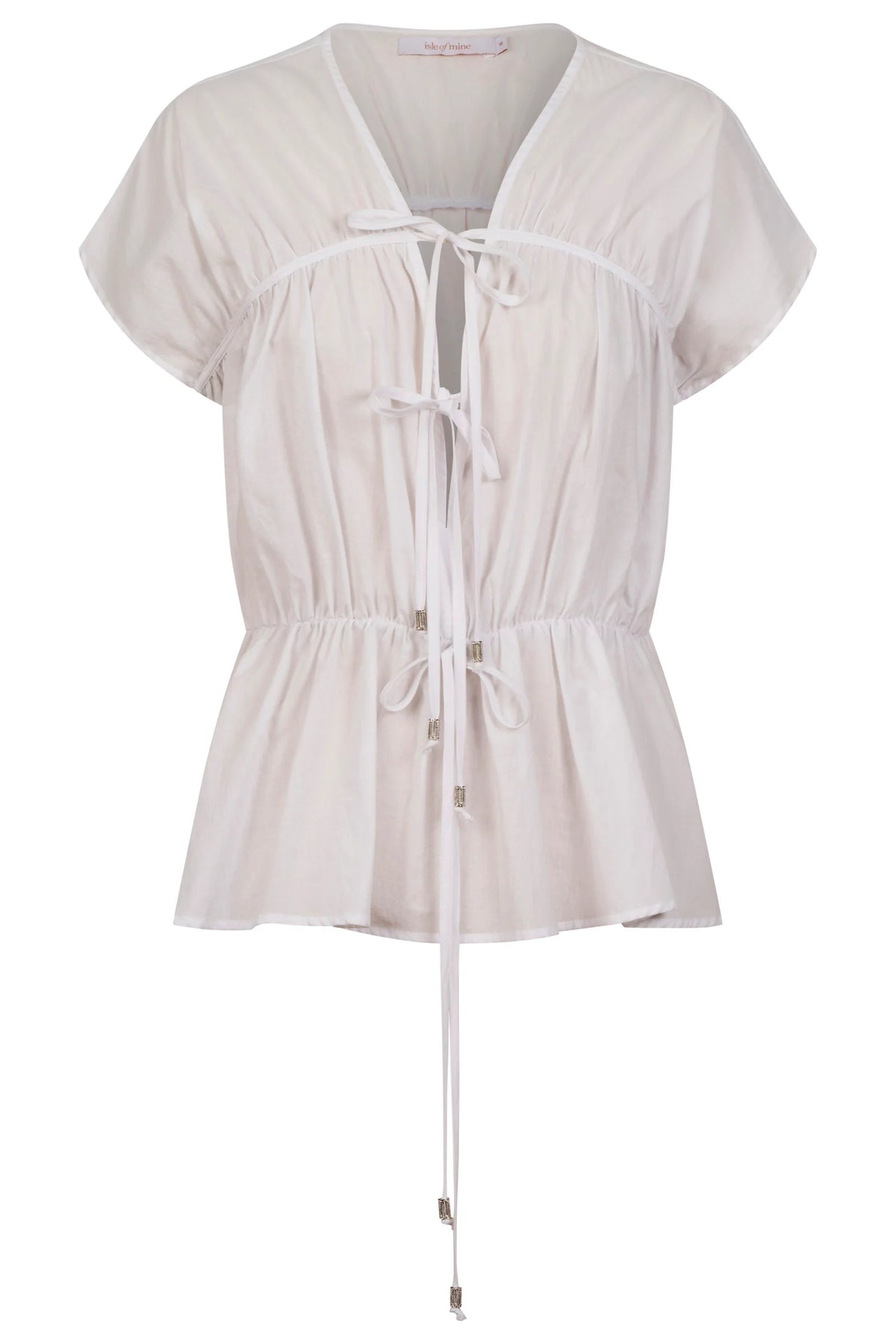 ISLE OF MINE - Rosa Tie Top - White