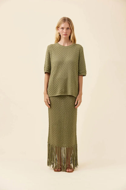 ISLE OF MINE - Mia Knit Tshirt - Sage