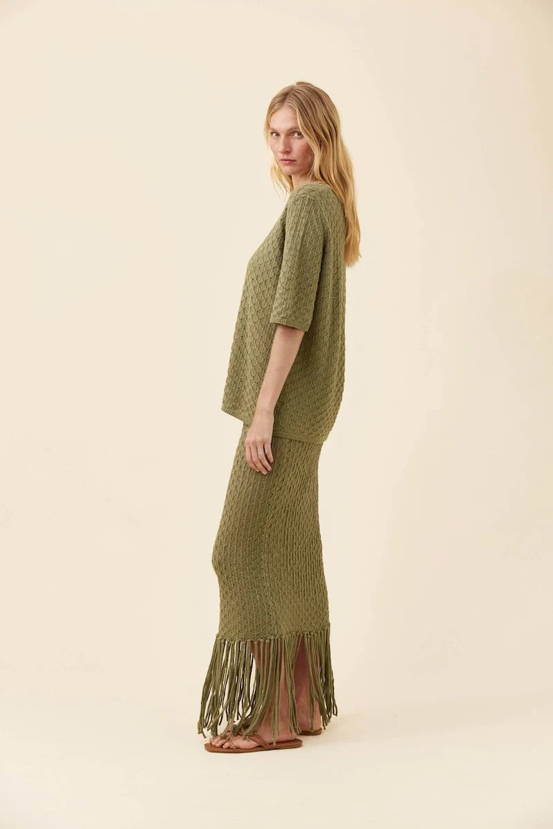 ISLE OF MINE - Mia Knit Tshirt - Sage