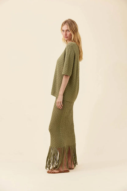 ISLE OF MINE - Mia Knit Tshirt - Sage