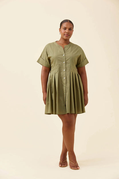 ISLE OF MINE - Rosa Pleat Dress - Sage